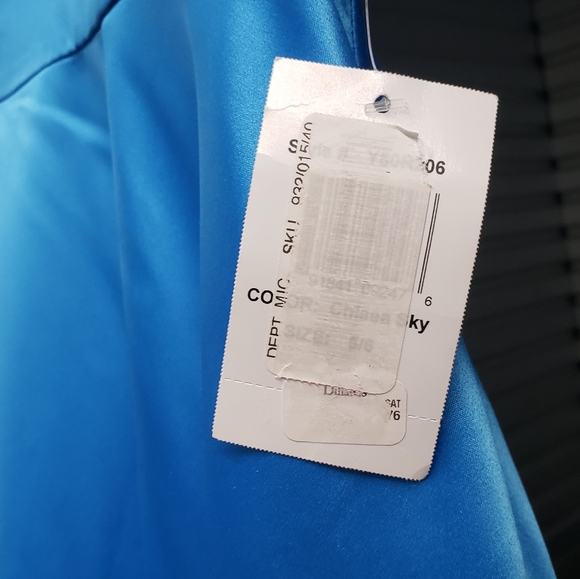 NWT B Darlin Chelsea Sky Side Pocket Satin Dress Size 5 Juniors - Picture 6 of 8